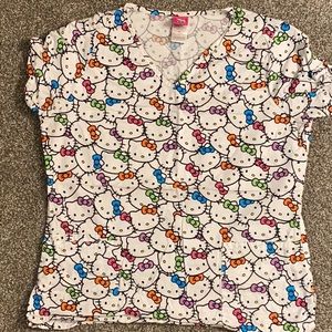 White Hello Kitty Scrub Top